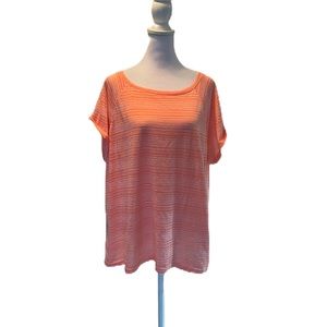 Seven7 Melon & Peach Short Sleeve Scoop Neck Lightweight Women’s T-Shirt Large